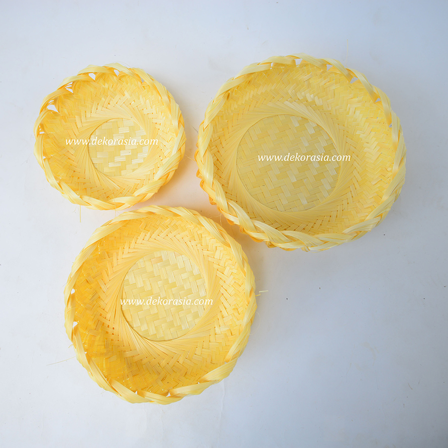 Natural Round Plate Basket For Fruit and Snack - Curve Type